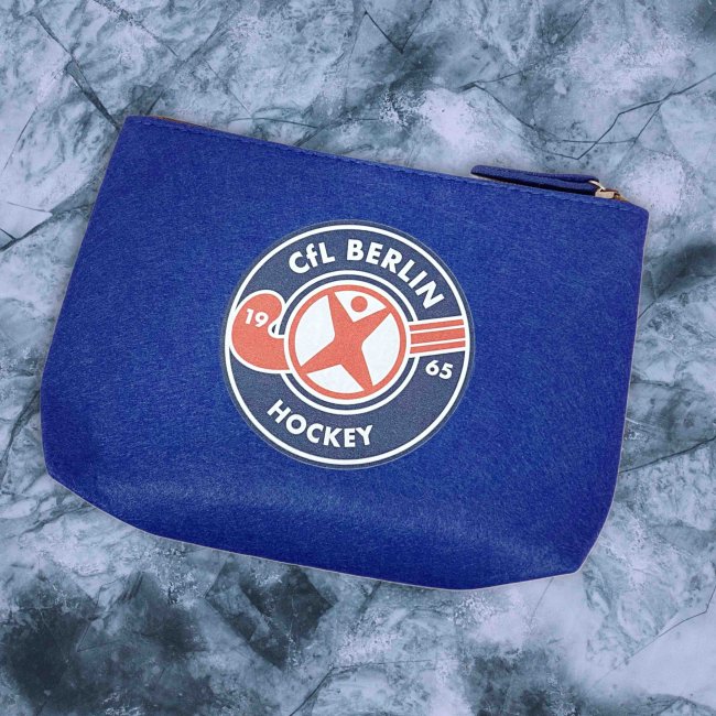 Kleinkramtasche aus Filz dunkelblau - CfL Logo